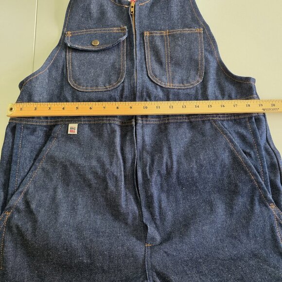 Big Bill Bib Overall Mens 36 R Navy Denim 92 NAY 47246 Carpenter Unlined Pockets - Picture 4 of 16